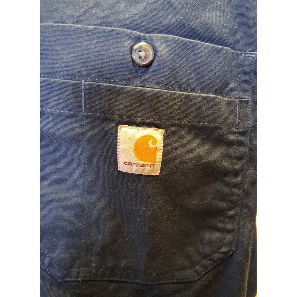 Carhartt Rugged Flex Work Shirt Mens XL Blue Relaxed Fit Workwear Casual 103555 - Picture 4 of 9